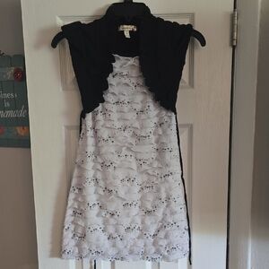 Speechless Elegant Black and White Lace Kids Dress